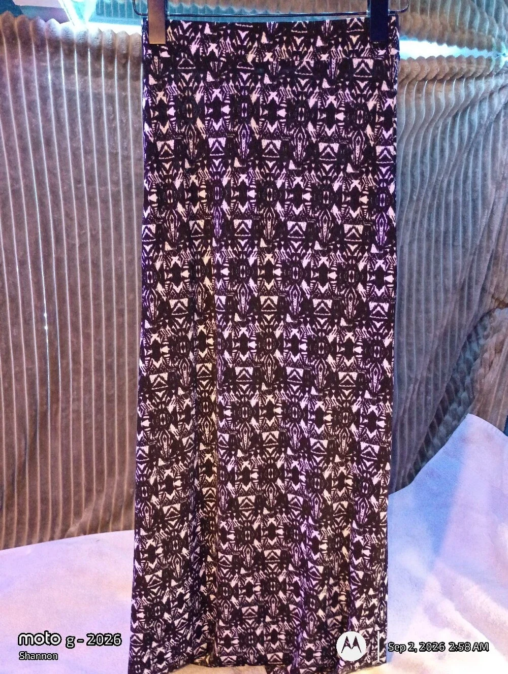 Black & White Patterned Women's Maxi Skirt